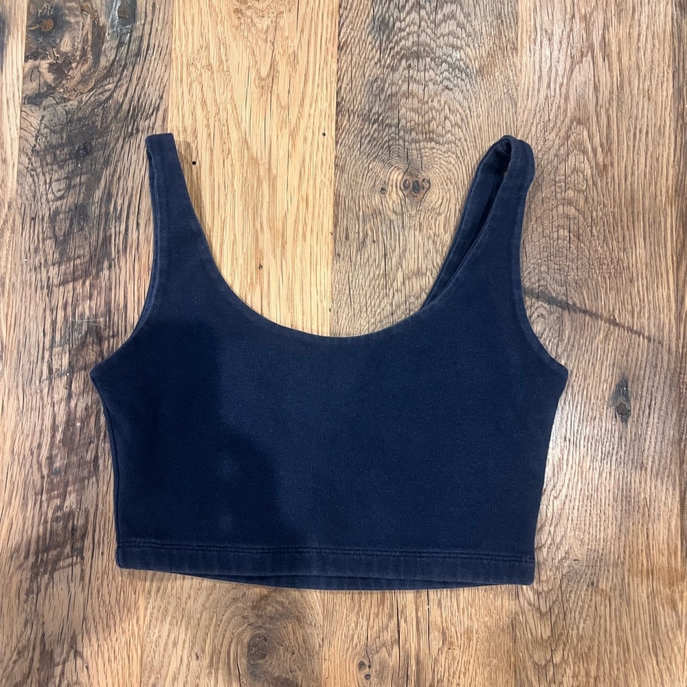 Women's Washed Black Crop Top